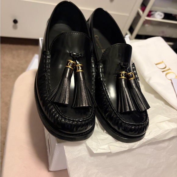 Dior Black Loafers with Gold Tassels - Picture 4 of 6